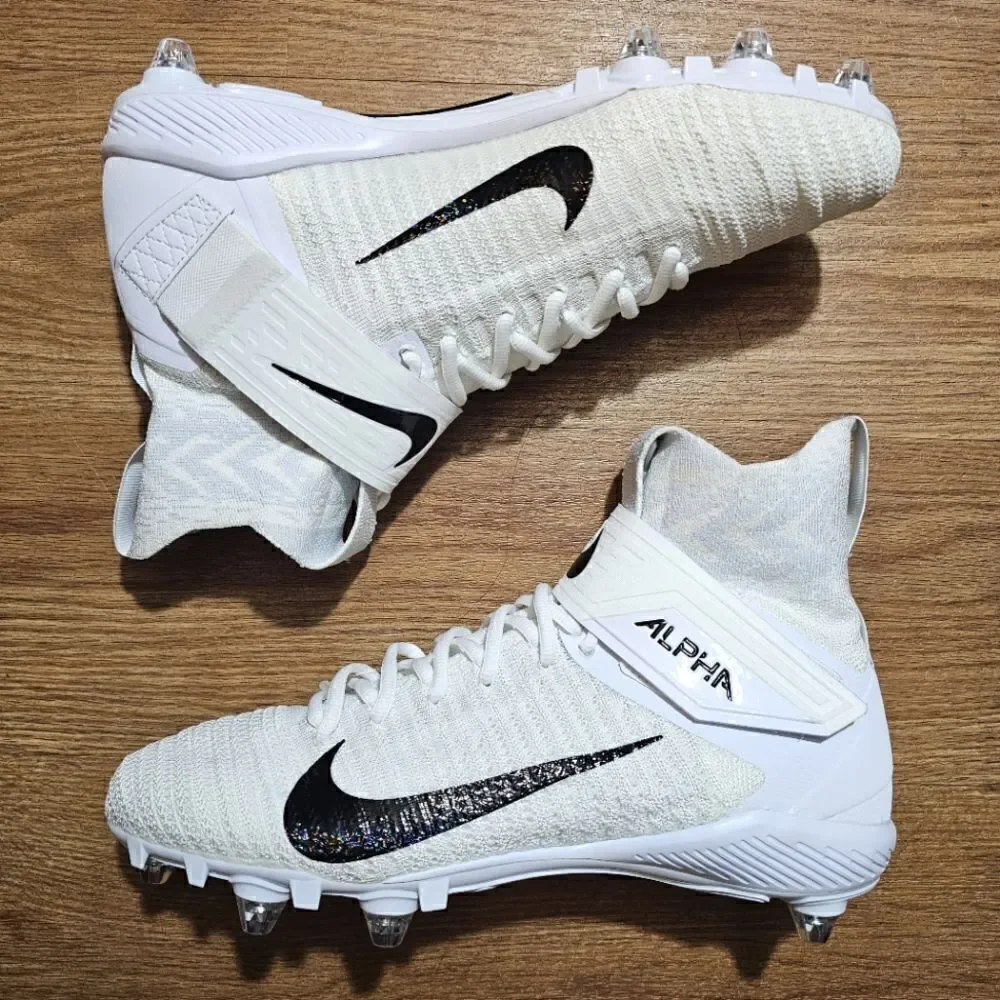 Nike Alpha Menace Elite 2 D P Flyknit Men's 10 White Football Cleats CI1530-100